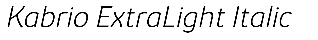 Kabrio ExtraLight Italic